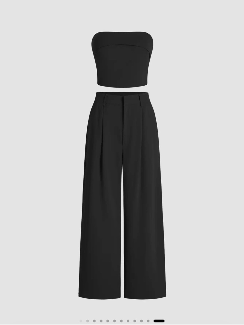 Cider Black Wide Leg High-Rise Trousers